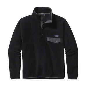 Patagonia LightWeight Synchilla Snap T Fleece Pullover Black With Forge Grey XS